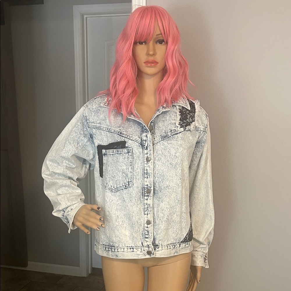 Vintage 80’s Stefano Denim Jacket with Black Accents